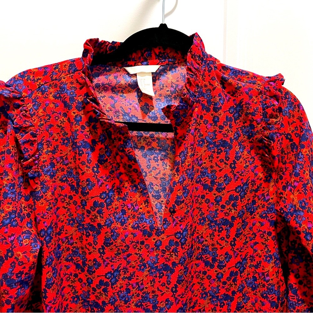 A-Line Long Sleeved Dress with Ruffled Collar and pockets